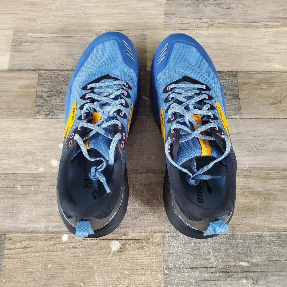 Brooks Cascadia 16 Womens Shoes Sz 11.5 B Running Blue Black Yellow Sneakers
